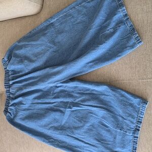 StyleWe Blue Wide Straight Leg Cropped Jeans MEDIUM